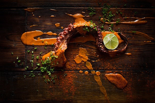 Chargrilled Octopus with Red Pepper and Lime