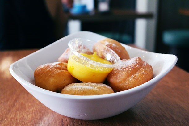 donuts with salted egg dip